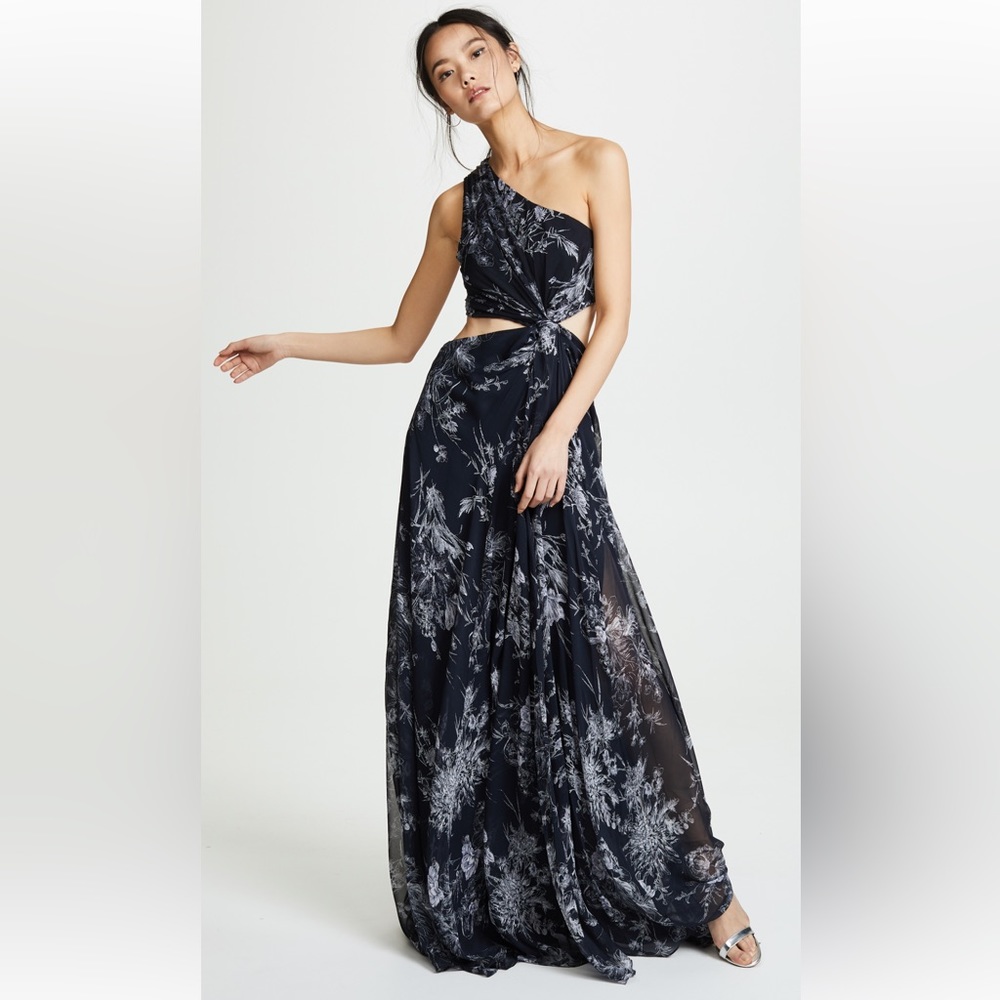Cinq a Sept Inky Floral Goldie Gown Dress